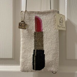 SOLD - NWT RARE MARY FRANCES Lipstick Beaded Phone Crossbody